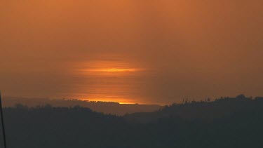 Sunset on riceterraces in Bali, Indonesia