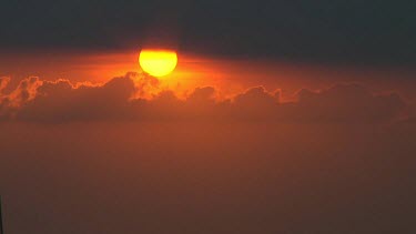 Sunset on riceterraces in Bali, Indonesia