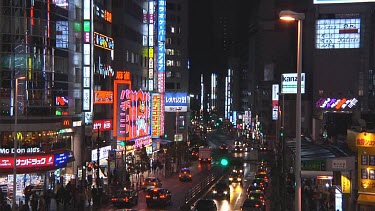 Traffic on a busy intersection in Tokyo, Japan