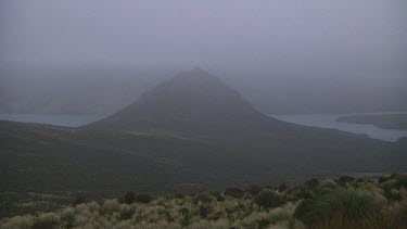 Wind and mist on Campbell Island (NZ)