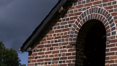 Barn Owl, tyto alba, Adult in Flight, Taking off from Attic, Normandy in France, Slow Motion