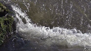 Barrage on Sarre River, Sarrebourg in Lorrraine, in the East of France, Slow motion