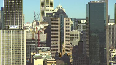Sydney CBD city with tall office towers and Centrepoint tower in background.
