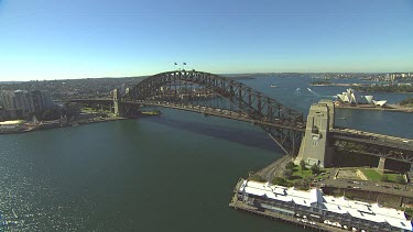 Sydney Harbour Bridge and Opera House. Botanical Gardens.