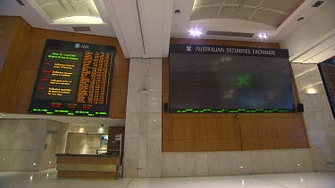 Pan marble lobby of Australian Securities Exchange Stock Exchange ASX.