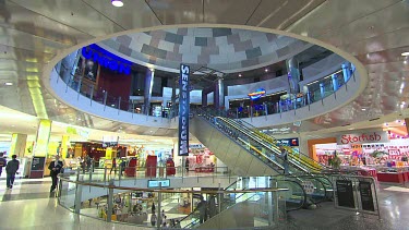 People in shopping mall, shopping centre.