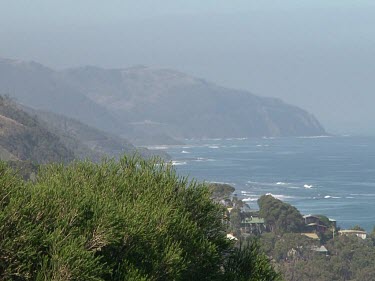 Apollo Bay. Houses, waves, coast, peninsula , headland. Surfing