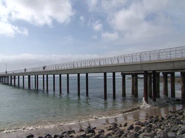 Pier. Waves crashing, rusting and erosion. Lorne Victoria.