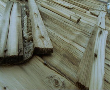 Detail of wooden sidings of hut with nails. Locked off shot. Mawson's Huts. Cape Denison Commonwealth Bay. Australian Antarctic Territory.