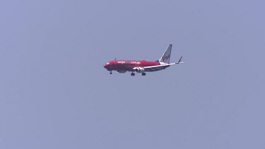 Virgin plane flying in air