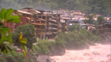 Aguas Calientes or Machupicchu town near the Urubamba river