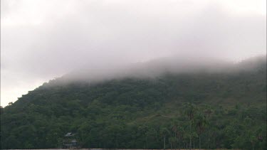 Close up of a mountain on a cloudy day in Venezuela.