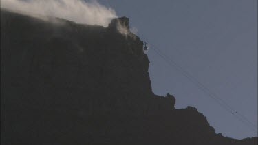 Clouds, mountains and a cable car. South Africa.