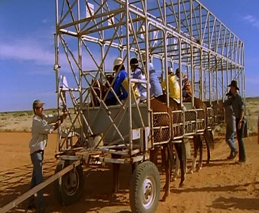 Horse racing in outback. Stalls.