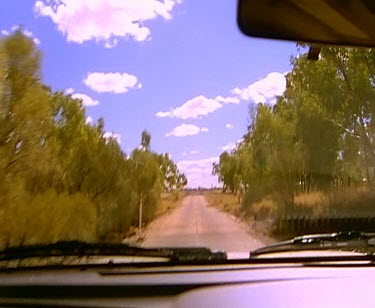 Driving on outback road. Adavale Queensland. Country pub. Outback settlement.