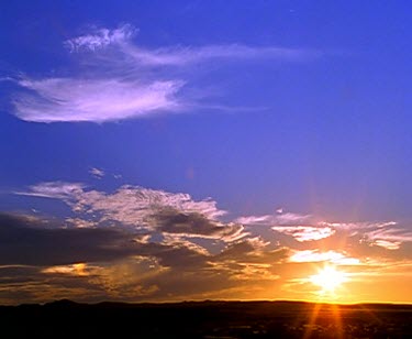 Ruins ghost town sunset silhouette