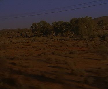 Train and track outback Broken Hills station shadows