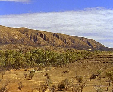 4 WD Four wheel-drive trees and dust