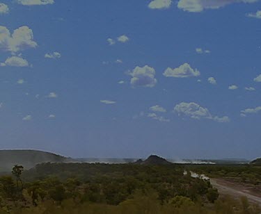 4 WD Four wheel-drive in outback, dust