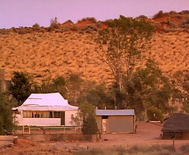 Farm settlement cattle station red earth desert. Old Andado Station Simpson Desert