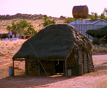 Old Andado station. Historical homestead windmill.