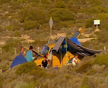 Camping at Cactus Beach.