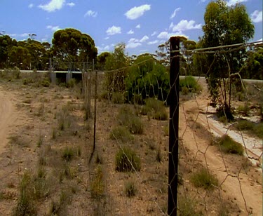 Barbed wire of dingo fence