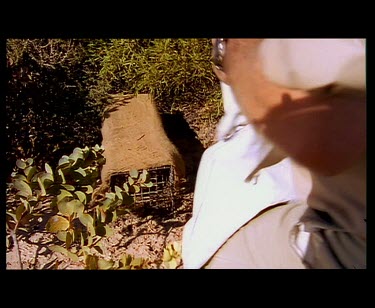 Placing bag over Brush-tailed Bettong cage. Release into wild