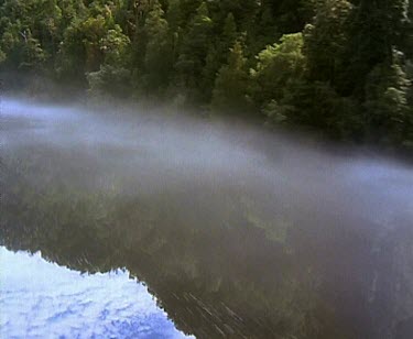 Franklin River gorge mist and forest