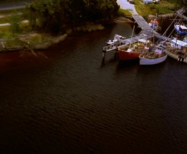 Strahan Tasmania. Small town. Houses. Dock.