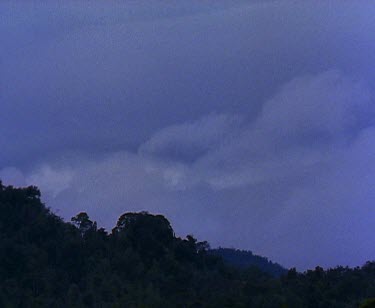 Clouds blowing across sky