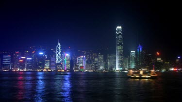 A timelapse of the glowing lights of Hong Kong as they light up the harbour i  colourful display of technology.