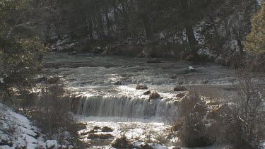 Powerful cascades on the river