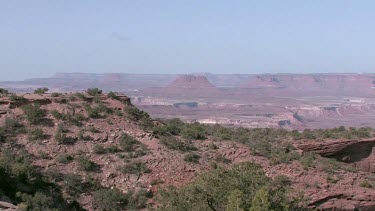 Vast rocky canyon, valley, and monumental buttes