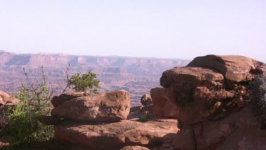 Rocky Canyon; sheer and deep; monumental buttes, mesas, and boulders