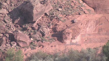 Rocky Canyon; sheer and deep; monumental buttes, boulders, and mesas