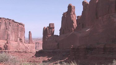 Rocky Canyon Walls; sheer and deep; monumental buttes, boulders, and mesas