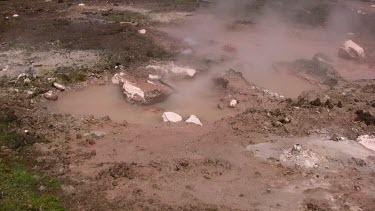 Bubbling and colorful geo-thermal pool