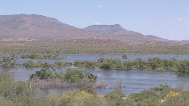 Southwest desert valley river in Spring; the Salt River