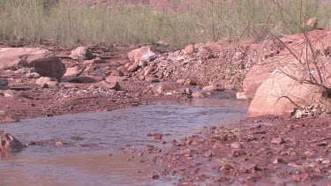 Rushing stream in the remote Western desert valley