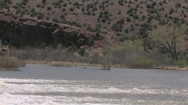 Southwest desert valley river in Spring; Rio Chama