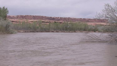 A rushing desert valley river; the San Juan River