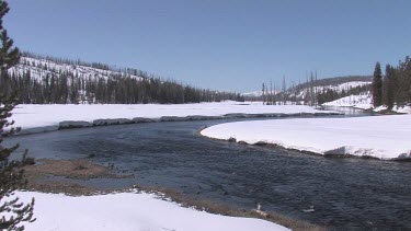 Sparkling river in early spring