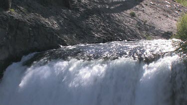 Powerful waterfall on the San Joaquin river  in spring