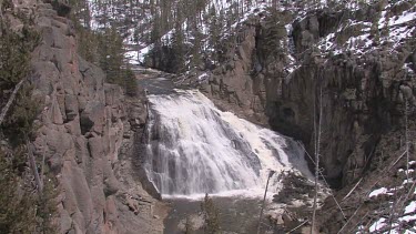 Powerful waterfall  in spring