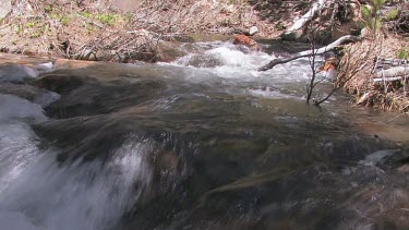 A meandering river flows through broad valley