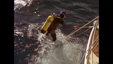 Diver jumping off platform