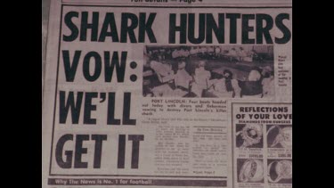 newpaper article, fear of sharks killer sharks