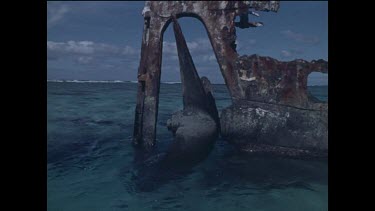 old propeller on a shipwreck