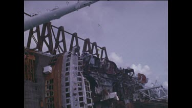 closeup of Malaysia Kita shipwreck in Singapore Harbour